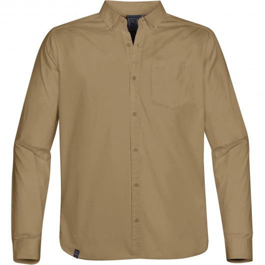 Tan Blue Mens Cannon Twill Shirts
